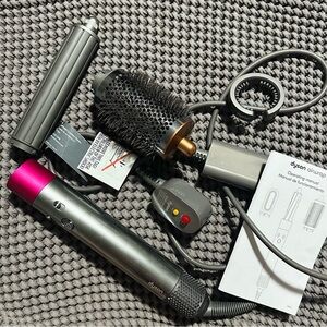 Genuine Dyson Airwrap Pink/Nickel Multi Styler w/ 1.6 Long barrel + Round Brush